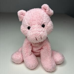 Vintage Russ Berrie Luv Pets Perky Pig Plush 5” Pink Beanie Stuffed Animal